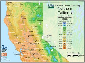 northern california hardiness zone map